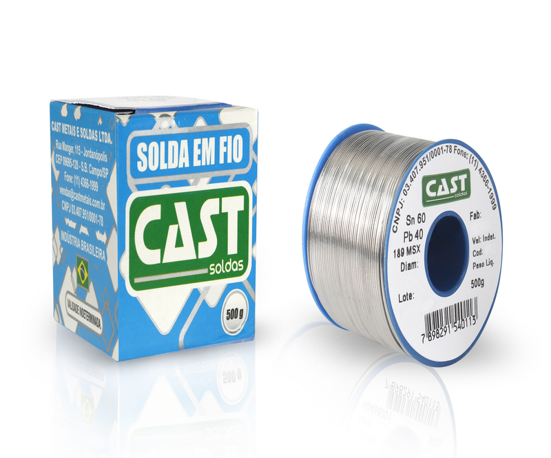 Solda Fio Carret 60x40 (Sd Pb) Azul 500gr Cast Solda (1402)