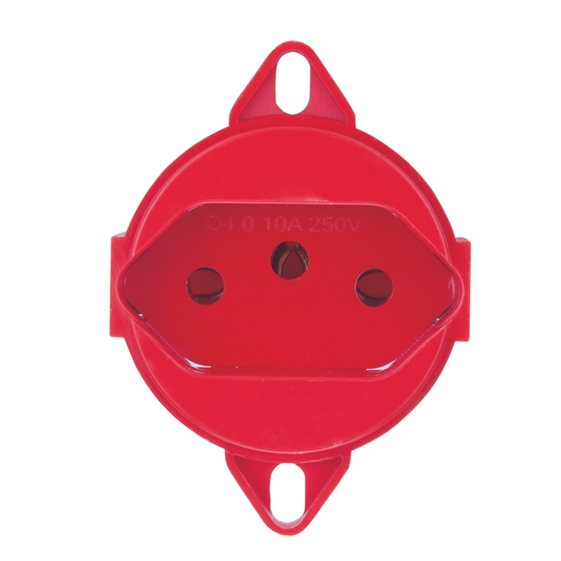 Tomada Piso Red 2p+t Sempl 10a Comhast Vermelho (57111/088)