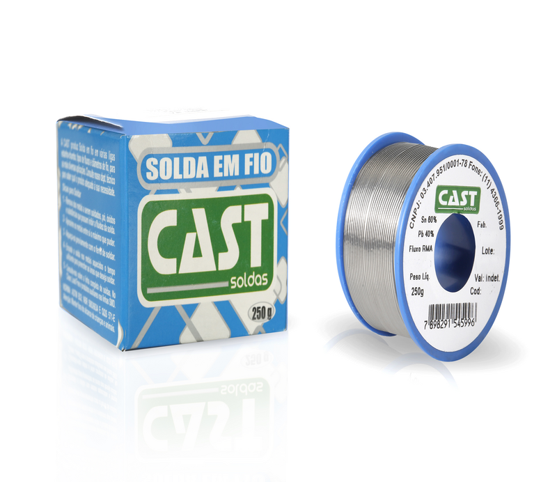 Solda Fio Carret 60x40 (Sd Pb) Azul 250gr Cast Solda (1536)