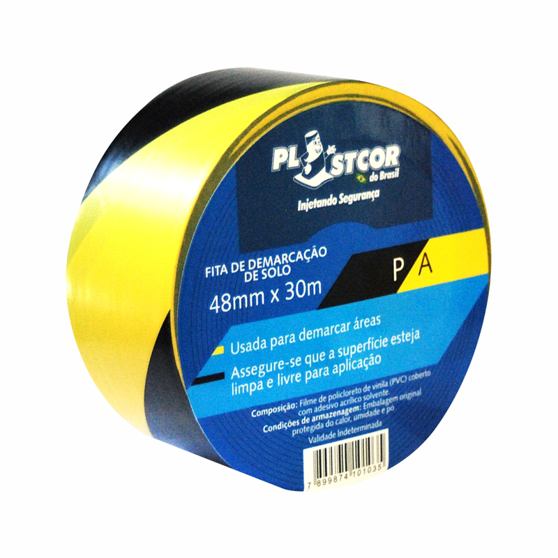 Fita Demarcacao Solo 48mmx30m Pt/amarelo (700.01516)