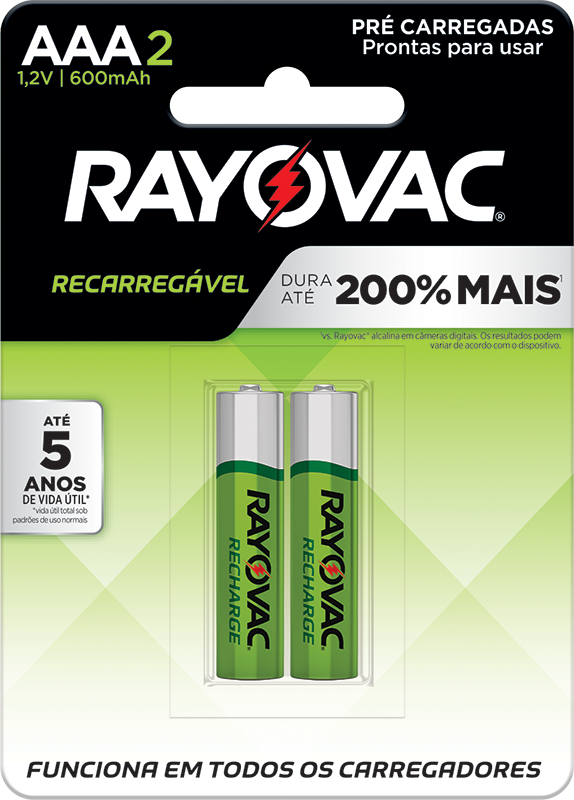 Pilha Recarregavel Aaa Palito Com2pc (55902)