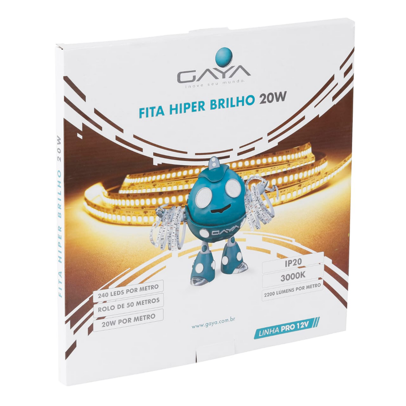 Fita LED 20 W 5mt 12 V 4k Hiper Brilho (1455)