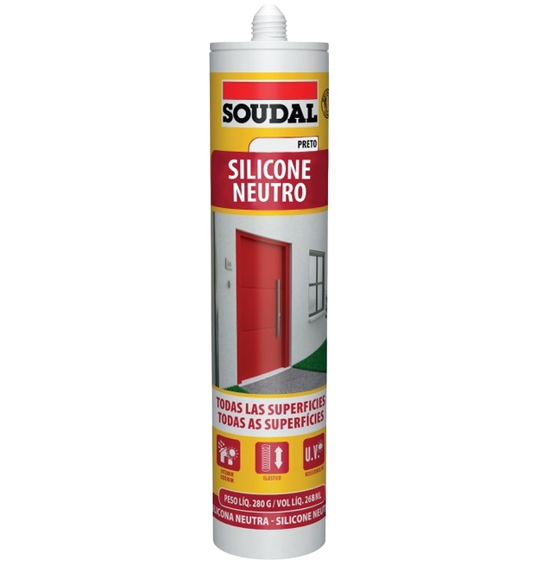 Silicone Neutro Preto 280gr (931794)